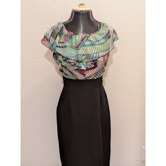 Voir Voir Knee Length Colorful Empire Waist Pencil Dress Size 8 - Picture 1 of 11